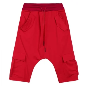 2021 Summer Harem Multi-pockets Shorts Harem Pants Adjustable Micro-elastic Soft Cotton Blend Low Crotch Cargo Trousers for Summ